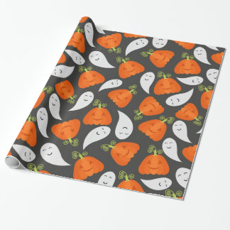 Papier Cadeau Motif Ghost Et Citrouille