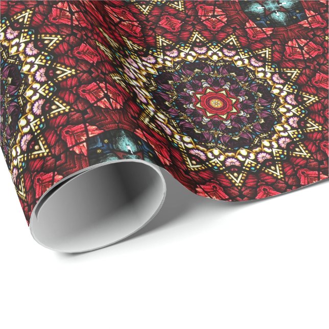 Papier Cadeau Motif Giftwrap d'art de kaléidoscope de robes (Coin rond)