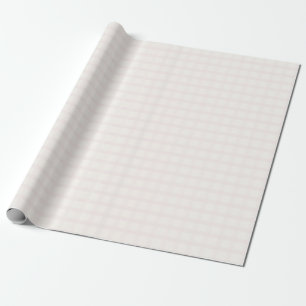 Papier Cadeau Motif Gingham Blanc Crème et Champagne Rose