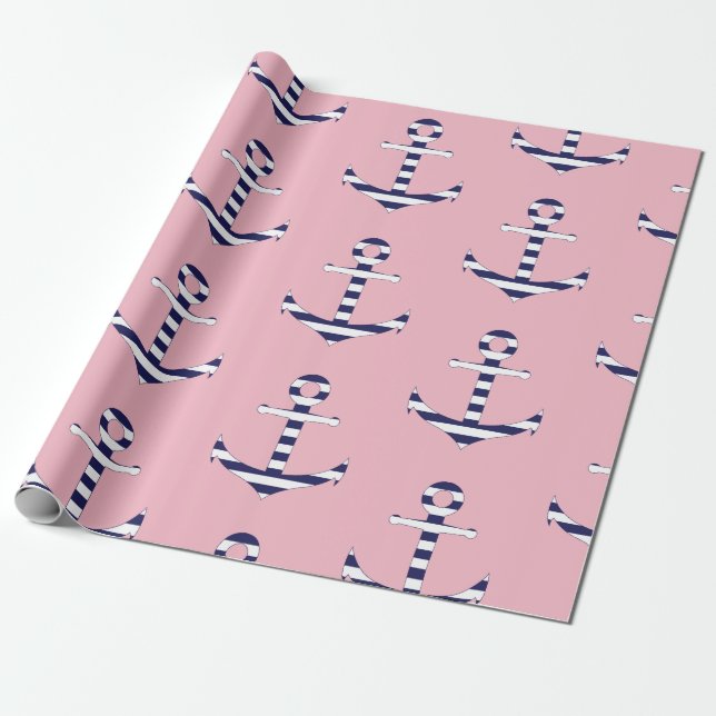 Papier Cadeau Motif Girly d'ancre (Déroulé)
