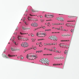 Papier Cadeau Motif Girly de super héros