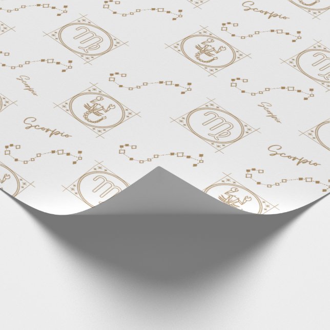 Papier Cadeau Motif Gold Zodiac : Scorpio (Coin)