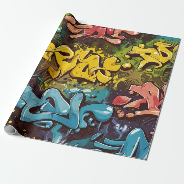 Papier Cadeau motif graffiti (Déroulé)