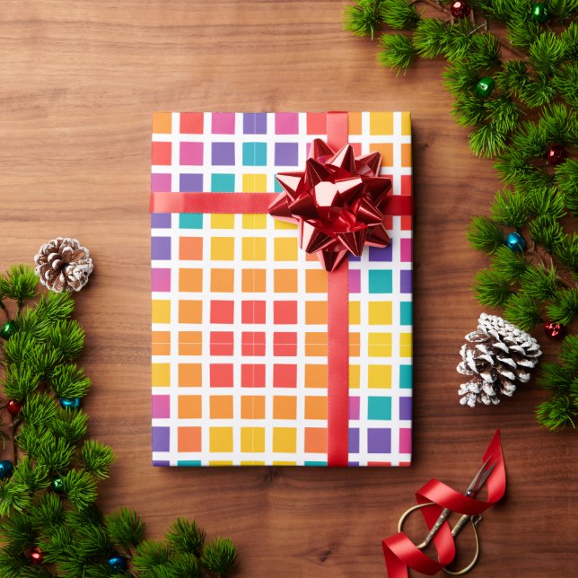 Papier Cadeau Motif graphique arc-en-ciel (Cadeau de vacances)