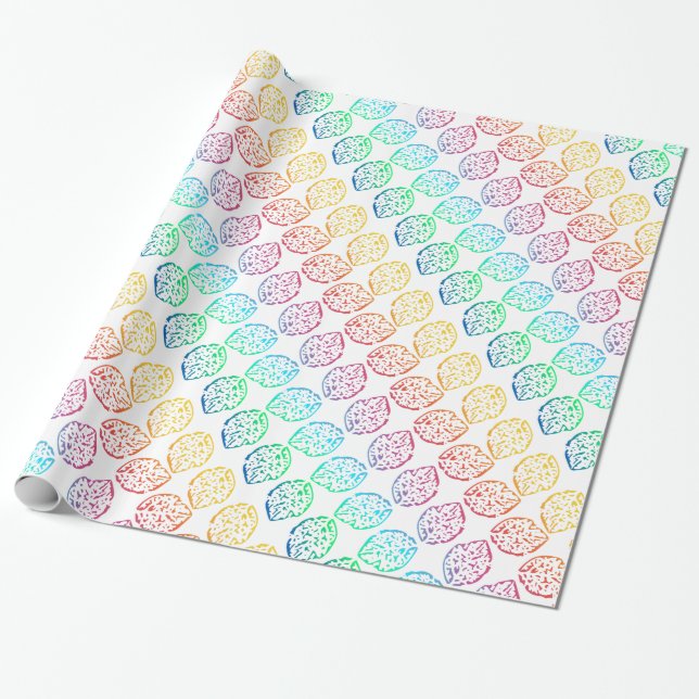 Papier Cadeau Motif graphique arc-en-ciel (Déroulé)