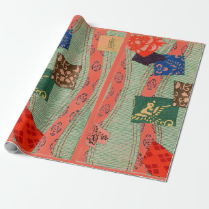Papier Cadeau Motif Gravure sur Bois JAPONAIS
