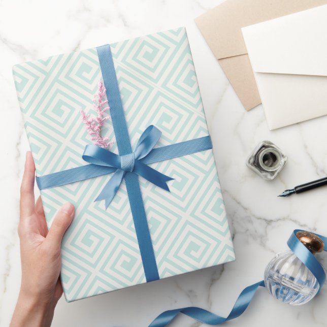Papier Cadeau Motif grec sans couture de mariage chic en ivoire  (Cadeaux)
