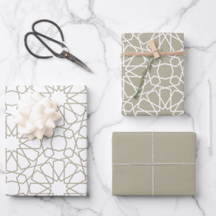 Papier cadeau Motif gris Arabesque