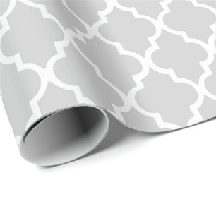 Papier Cadeau Motif gris de tuiles de Quatrefoil
