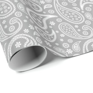Papier Cadeau Motif gris élégant de Paisley