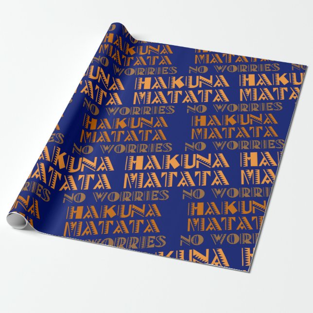 Papier Cadeau Motif Hakuna Matata, pas de soucis en swahili (Déroulé)