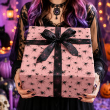 Motif Halloween Araignée Rose Noire Effrayant