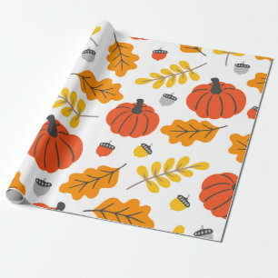 Papier Cadeau Motif Halloween avec citrouilles et échec