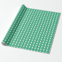 Motif Hexagone Blanc Vert Trèfle