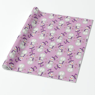 Papier Cadeau Motif hippie de bonhomme de neige de Noël