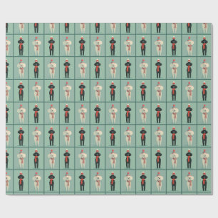 Papier Cadeau Motif hivernal Caniche Blanc