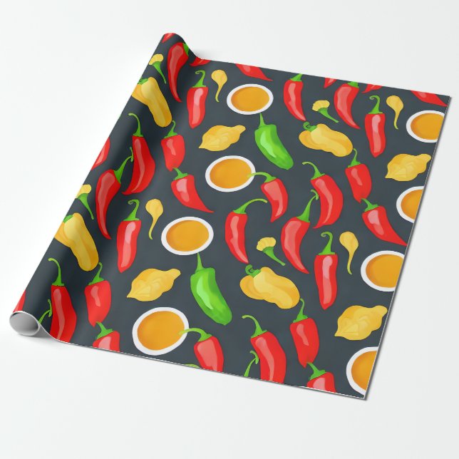 Papier Cadeau Motif Hot Chili Peppers (Déroulé)