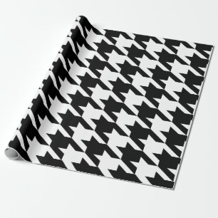Papier Cadeau Motif Houndstooth noir et blanc