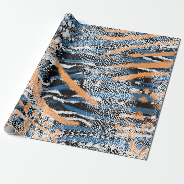 Papier Cadeau Motif imprimé d'animal sauvage (Déroulé)