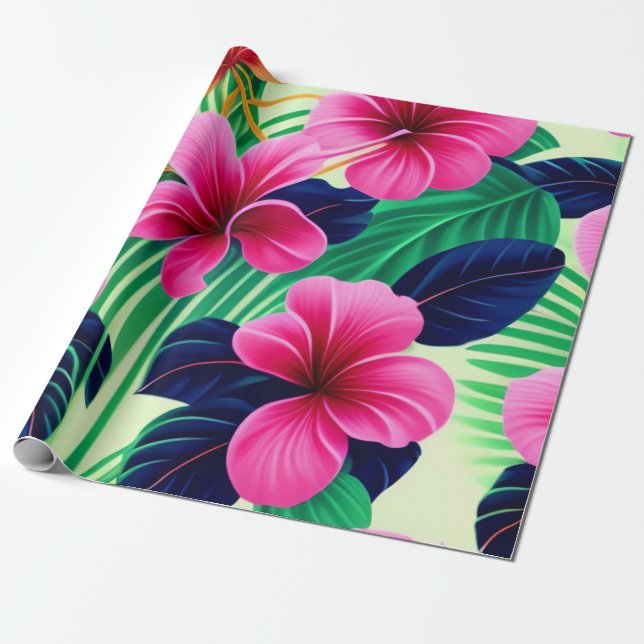 Papier Cadeau Motif imprimé floral (Déroulé)