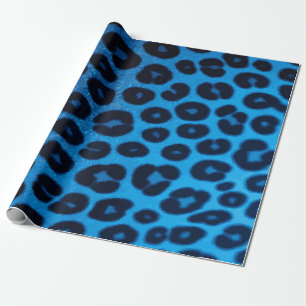 Papier Cadeau Motif imprimé guépard bleu – Animal audacieux tend