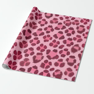 Papier Cadeau Motif imprimé léopard rose
