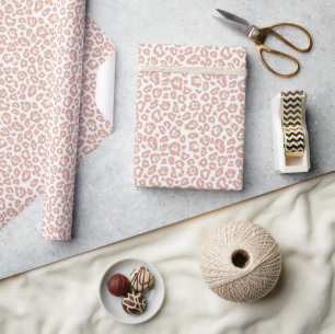 Papier Cadeau Motif imprimé léopard rose poussiéreux chic