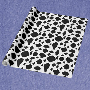 Papier Cadeau Motif imprimé vache noir et blanc