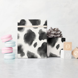 Papier Cadeau Motif imprimé vache noir et blanc