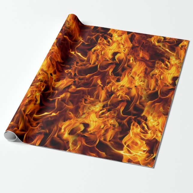 Papier Cadeau Motif incendie et flamme (Déroulé)