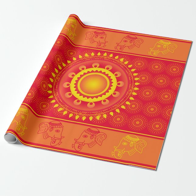 Papier Cadeau Motif indien (Déroulé)