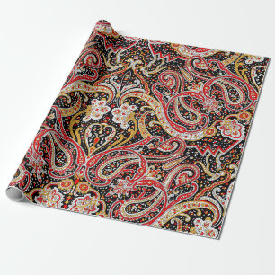 Papier Cadeau motif indien traditionnel paisley