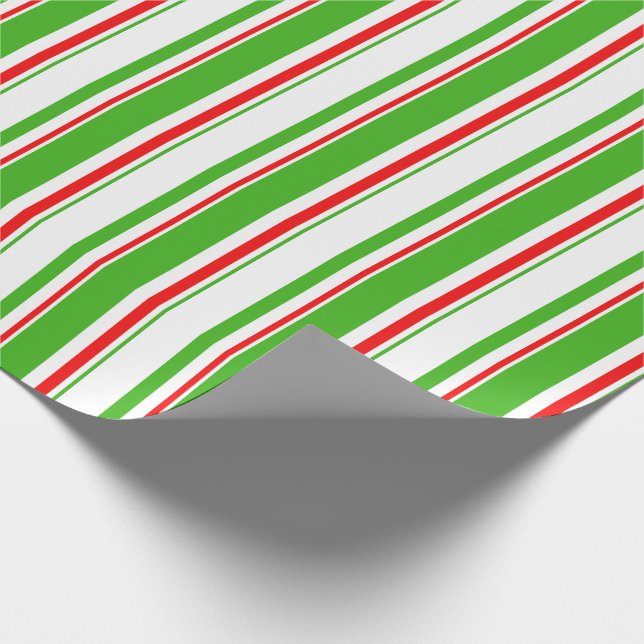 Papier Cadeau Motif inspiré de Noël vert, blanc, rouge (Coin)
