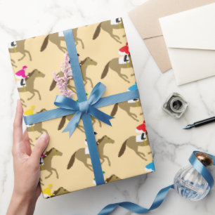 Papier Cadeau Motif Jockeys de course à cheval