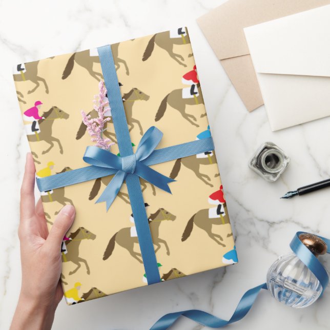 Papier Cadeau Motif Jockeys de course à cheval (Cadeaux)