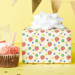 Papier Cadeau Motif joli de fraise