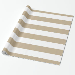 Papier Cadeau Motif Khaki, Blanc XL Stripes