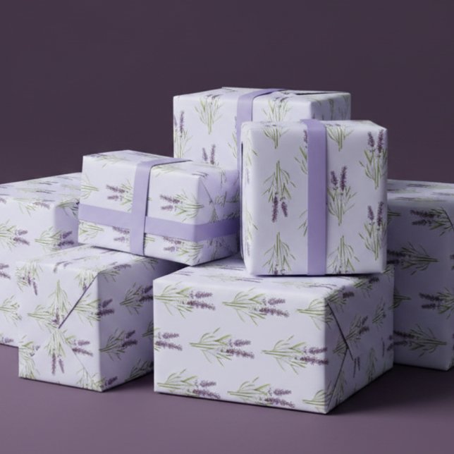 Papier Cadeau Motif lavande vintage (Créateur téléchargé)