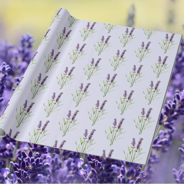 Papier Cadeau motif Lavender vintage - en lavande (Créateur téléchargé)