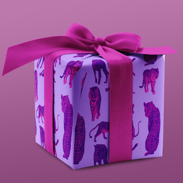 Papier Cadeau Motif Léopard et Tiger Rose et Clair (Créateur téléchargé)