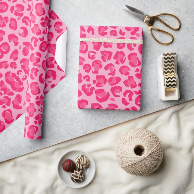 Papier Cadeau Motif léopard rose (Artisanat)