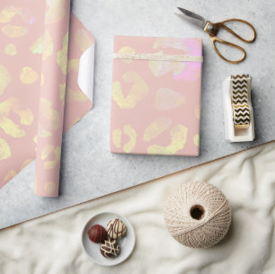 Papier Cadeau Motif léopard rose métallique