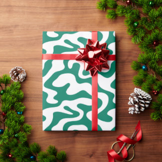 Papier Cadeau Motif liquide abstrait Pepper Green