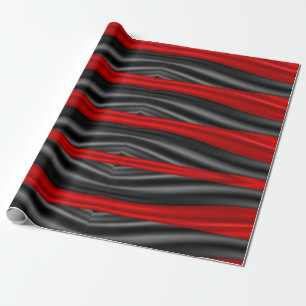 Papier Cadeau Motif long rouge et noir