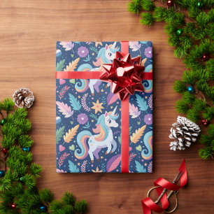 PAPIER CADEAU MOTIF MAGIQUE DE LICORNE POUR ENFANTS