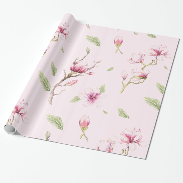 Papier Cadeau Motif Magnolia Tree (Déroulé)