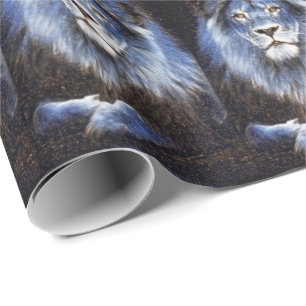 Papier Cadeau Motif Majestic Sparkle Lions