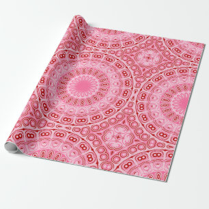 Papier Cadeau Motif Mandala Rouge et Rose