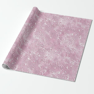 Papier Cadeau Motif marbré Moire en soie en rose Dusty