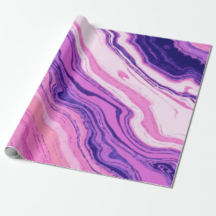 Papier Cadeau Motif marbre violet abstrait – Élégant